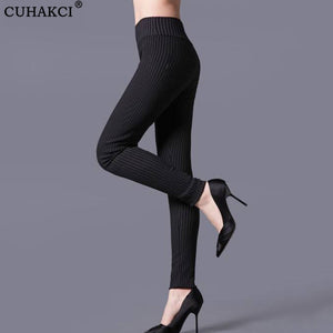 Women Black White  Striped Legging