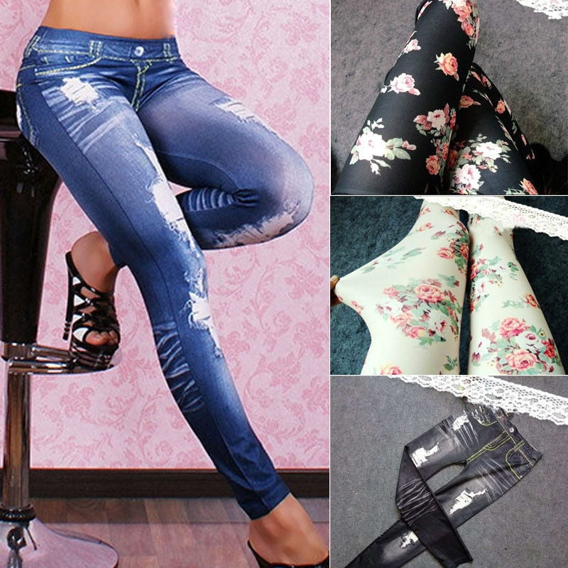 Sexy Women Denim Leggings