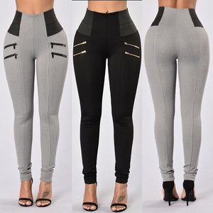 Zipper Patchwork Women Leggings