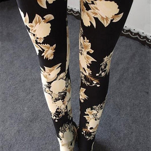 Fashion Flowers Print Women Leggings