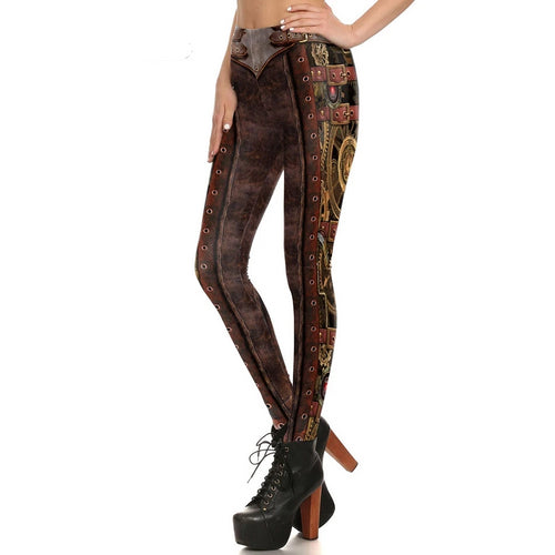 Brown Digital Print Women Leggings