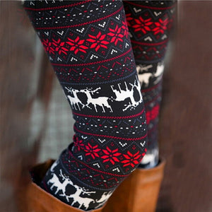 Women Snowflake Deer Print Leggings