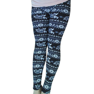 Women Snowflake Deer Print Leggings