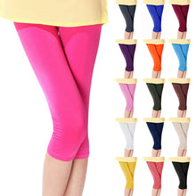 Load image into Gallery viewer, Summer Style Candy Color Women Cropped Leggings