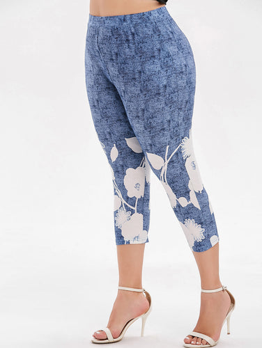 High Waist Space Dye Capri Leggings